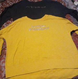 2 long sleeve Secret Treasures shirts with graphics. One size 16/18 & one 18/20